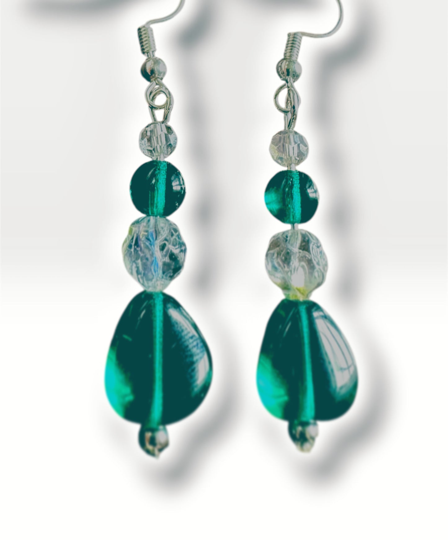 Mermaid Lagoon Earrings | Aqua Glass Bead Ocean-Inspired Dangles