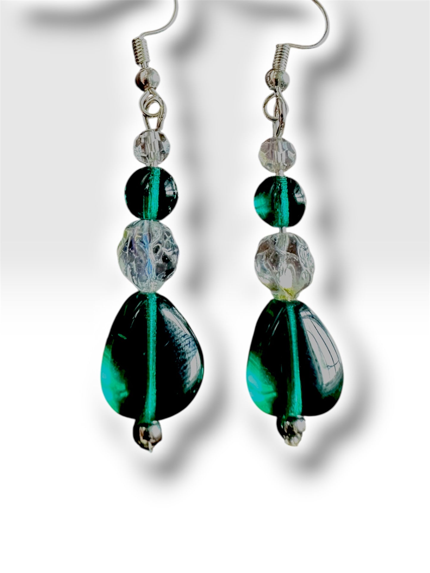 Mermaid Lagoon Earrings | Aqua Glass Bead Ocean-Inspired Dangles