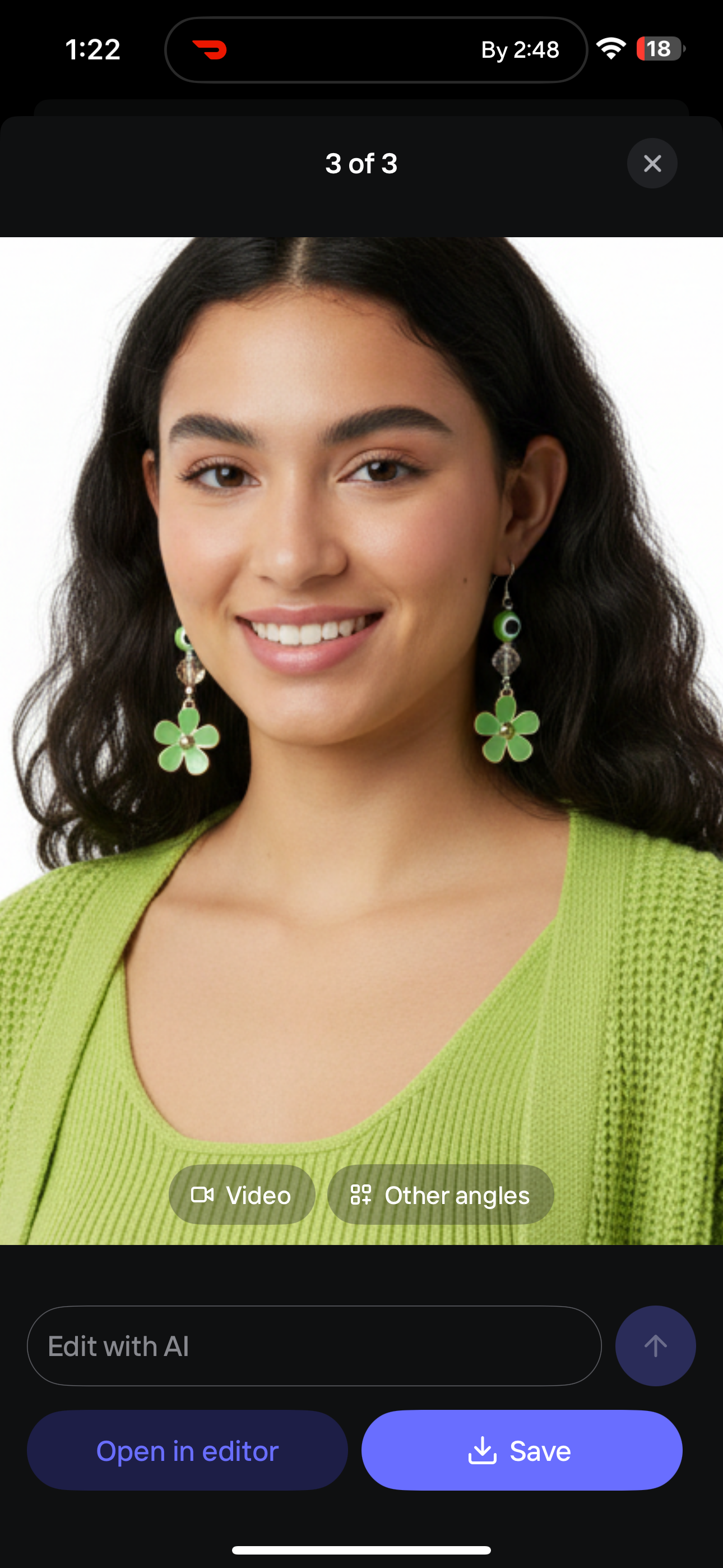 Evil Eye Green Daisy Earrings